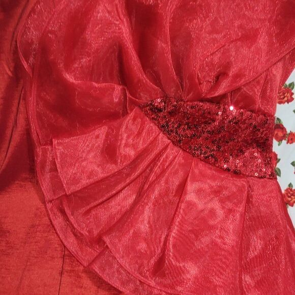 * * Betsey & Adam Red Cocktail Dress - Picture 7 of 8